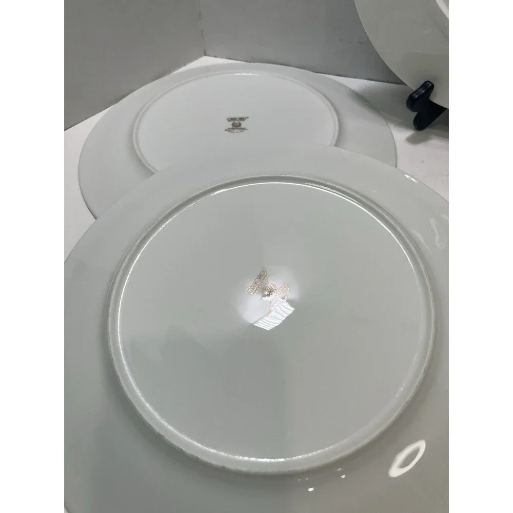 Lenox Oxford Annapolis Blue Bone China Gold Trim Dinner Plate Set Of 5